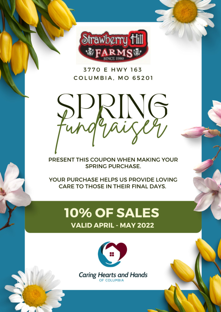 Fundraiser for CHHC flyer. 10% of sales at Strawberry Hill Farms goes to CHHC.